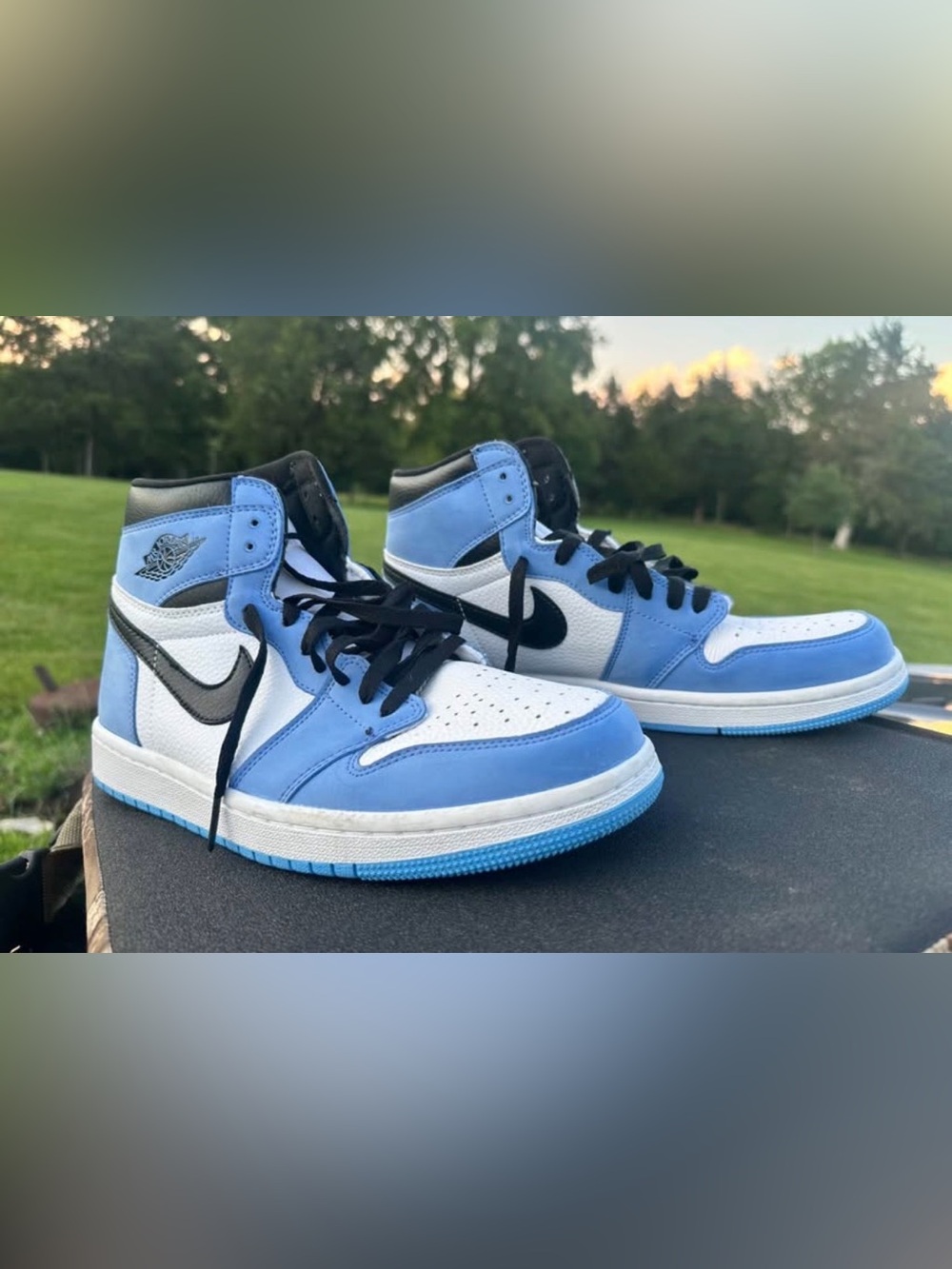 Jordan Air Jordan 1 High White University Blue Black - Men's Sneakers